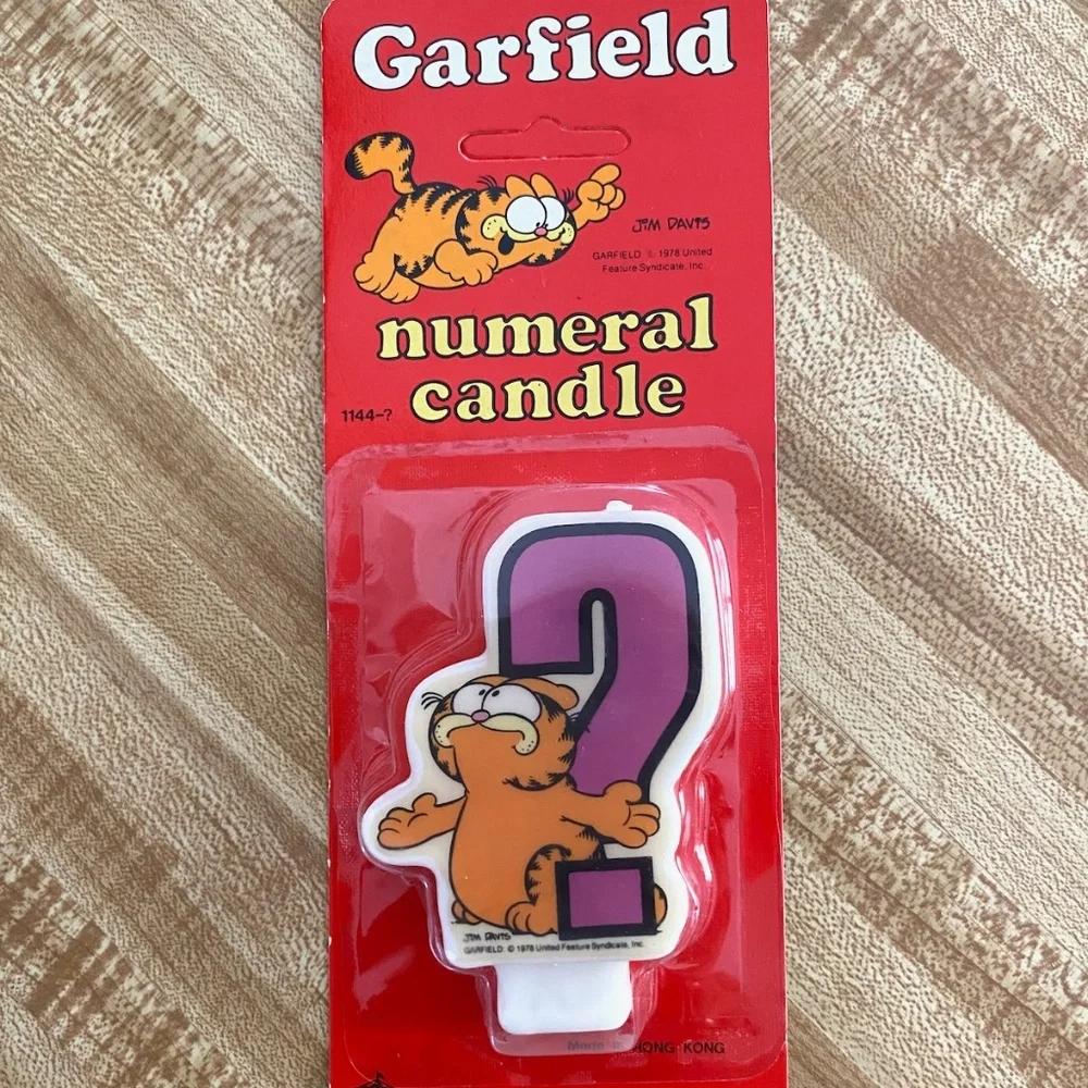 VTG 1970s Garfield Numeral Candle Jim Davis Cartoonist